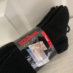 Wilson Men’s 3-Pack ProStaff Black Crew Socks Casual Sport Socks Size 10…